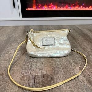 Vintage Y2K Coach Poppy Off White Pearl Sequin Opalescent Shoulder Crossbody Bag